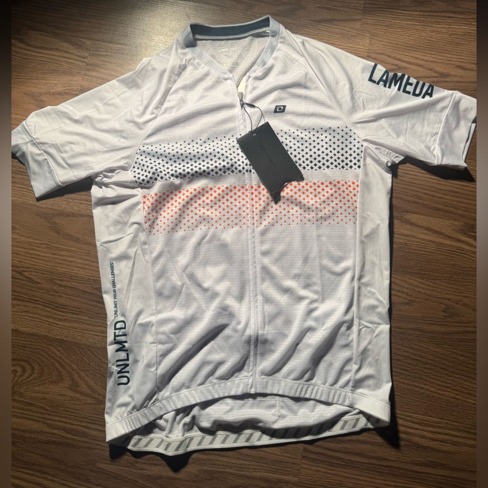 Men's Cycling Shirt - White and Orange